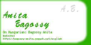 anita bagossy business card